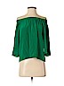 Amanda Uprichard 100% Silk Green 3/4 Sleeve Silk Top Size P (petite) - photo 1