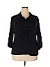 Bisou Bisou Black 3/4 Sleeve Button-Down Shirt Size 2X - photo 1