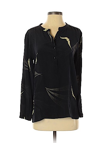 Burning Torch Long Sleeve Silk Top (view 1)