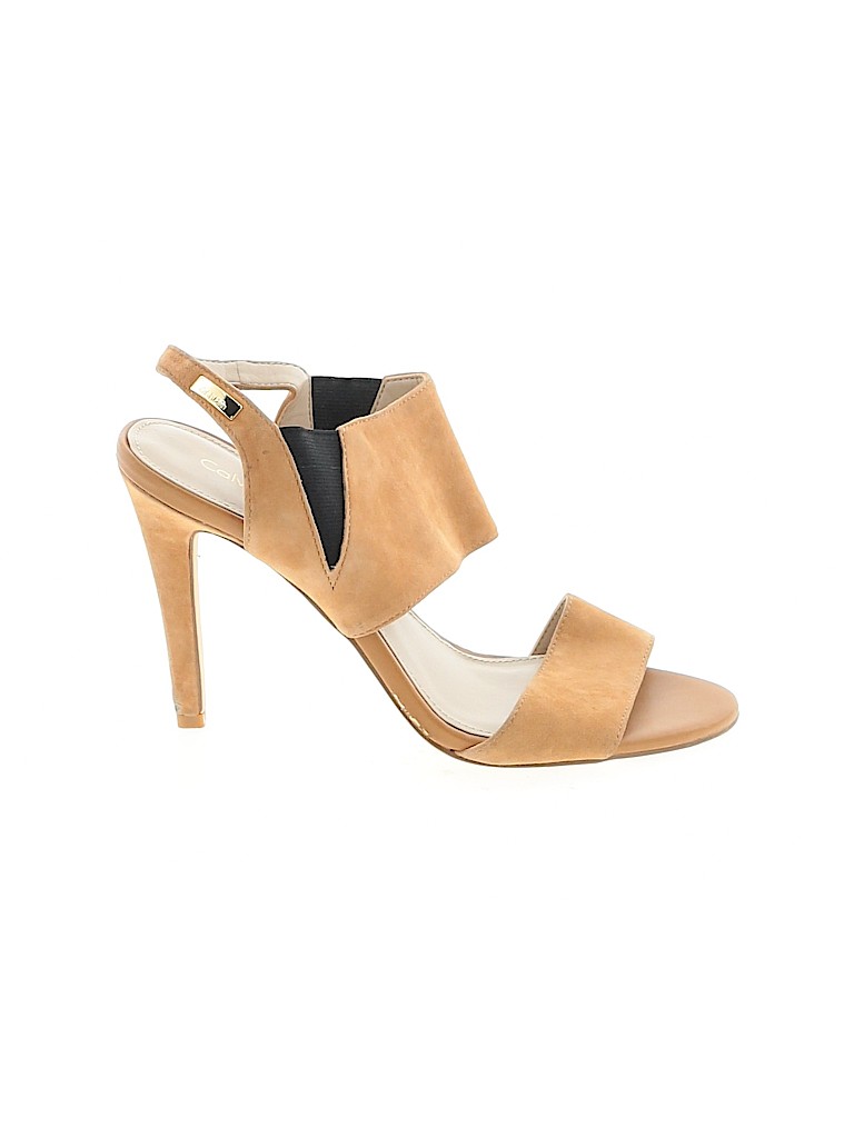 calvin klein tan heels