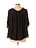 Ann Taylor LOFT 100% Polyester Black Short Sleeve Blouse Size L - photo 2