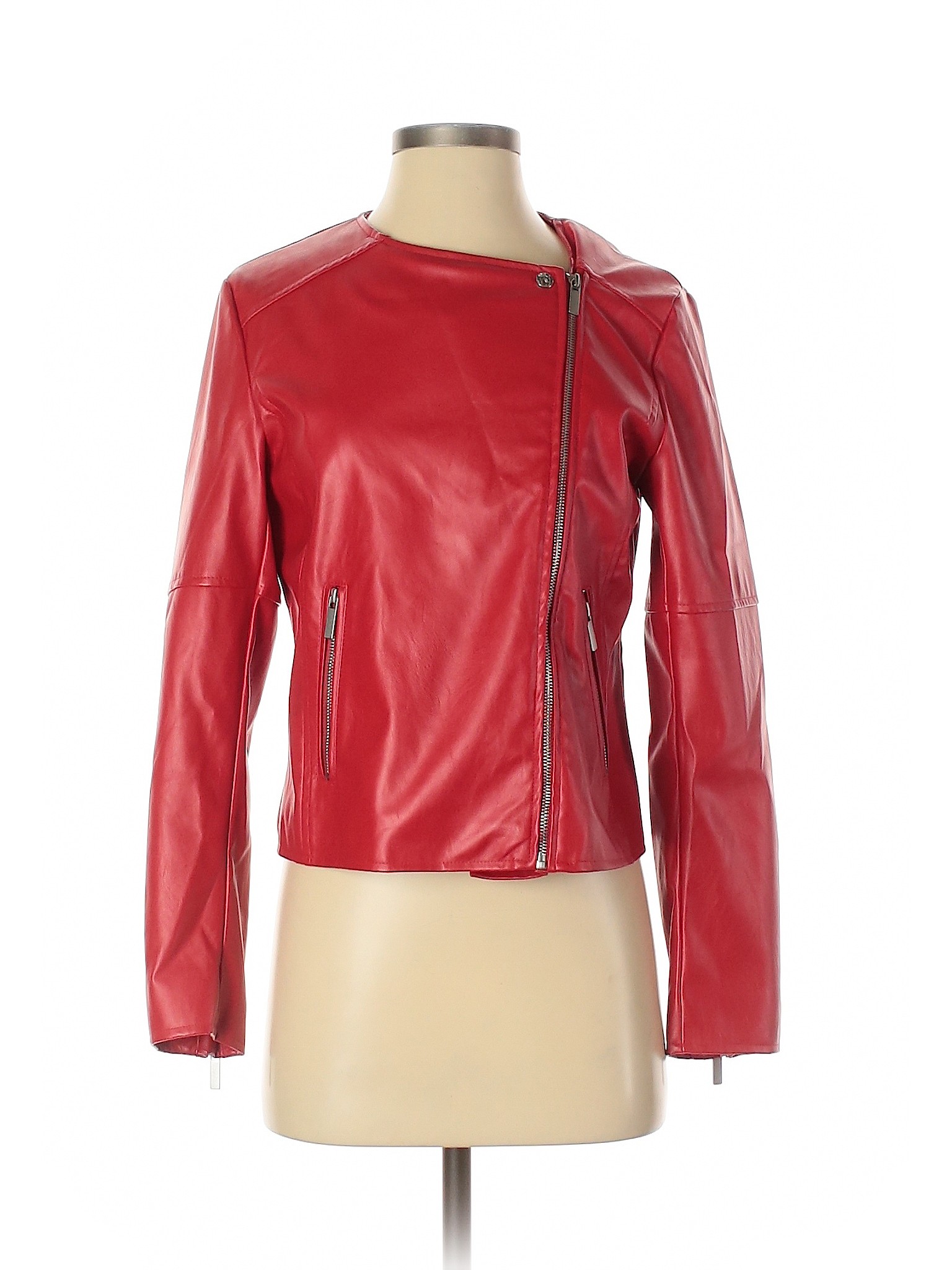 Bagatelle Women Red Faux Leather Jacket S Ebay