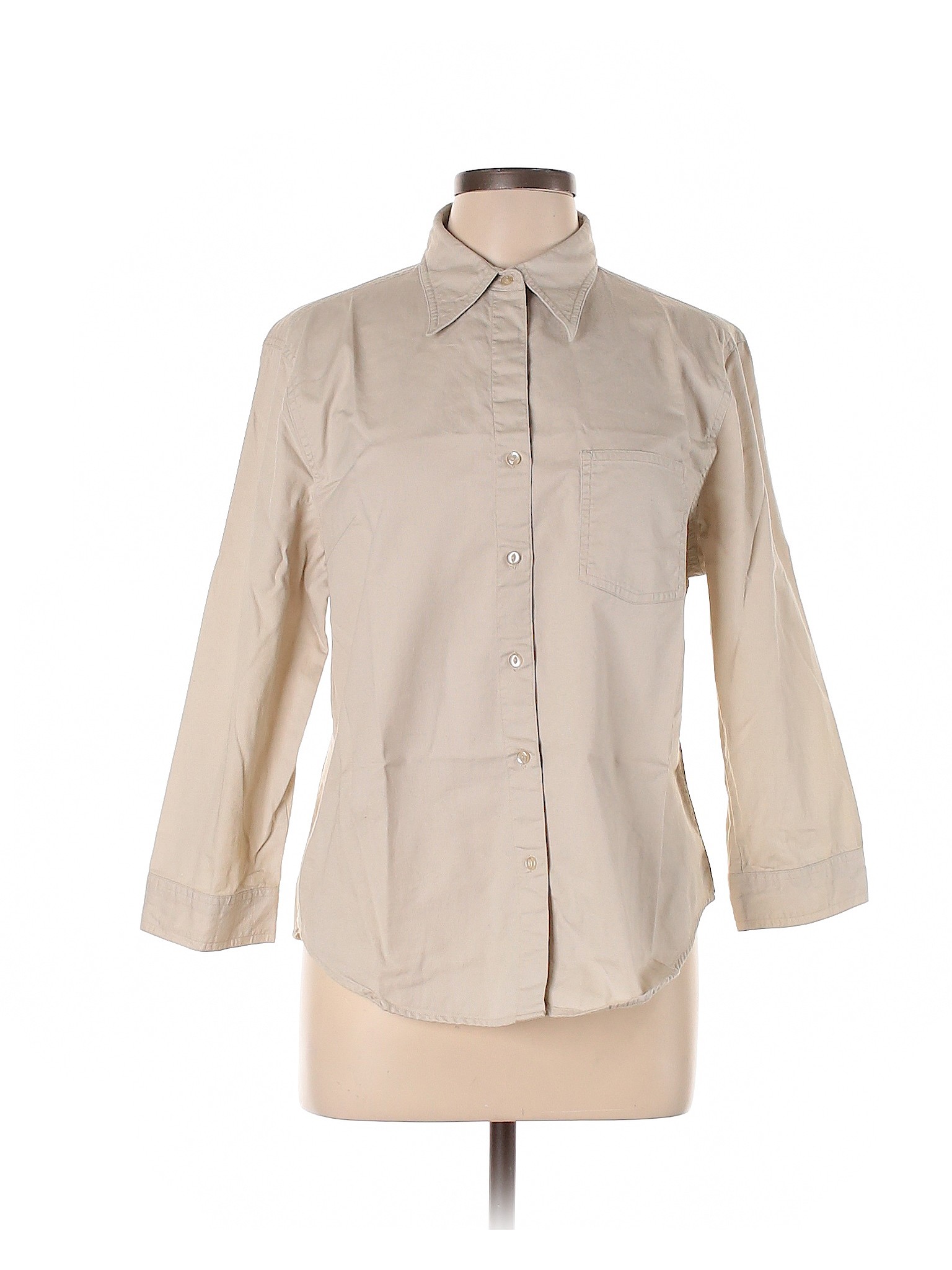 Assorted Brands Women Brown Long Sleeve Button-Down Shirt L | eBay