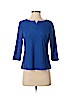 Investments 100% Polyester Blue 3/4 Sleeve Top Size S (petite) - photo 1