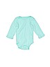 Little Wonders 100% Cotton Green Long Sleeve Onesie Size 0-3 mo - photo 1