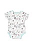 Unbranded 100% Cotton Print White Short Sleeve Onesie Size 0-3 mo - photo 2