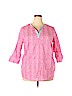 Talbots Outlet 100% Cotton Pink 3/4 Sleeve Blouse Size 2X - photo 1