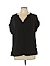Plein Air 100% Polyester Black Short Sleeve Blouse Size XL (petite) - photo 1