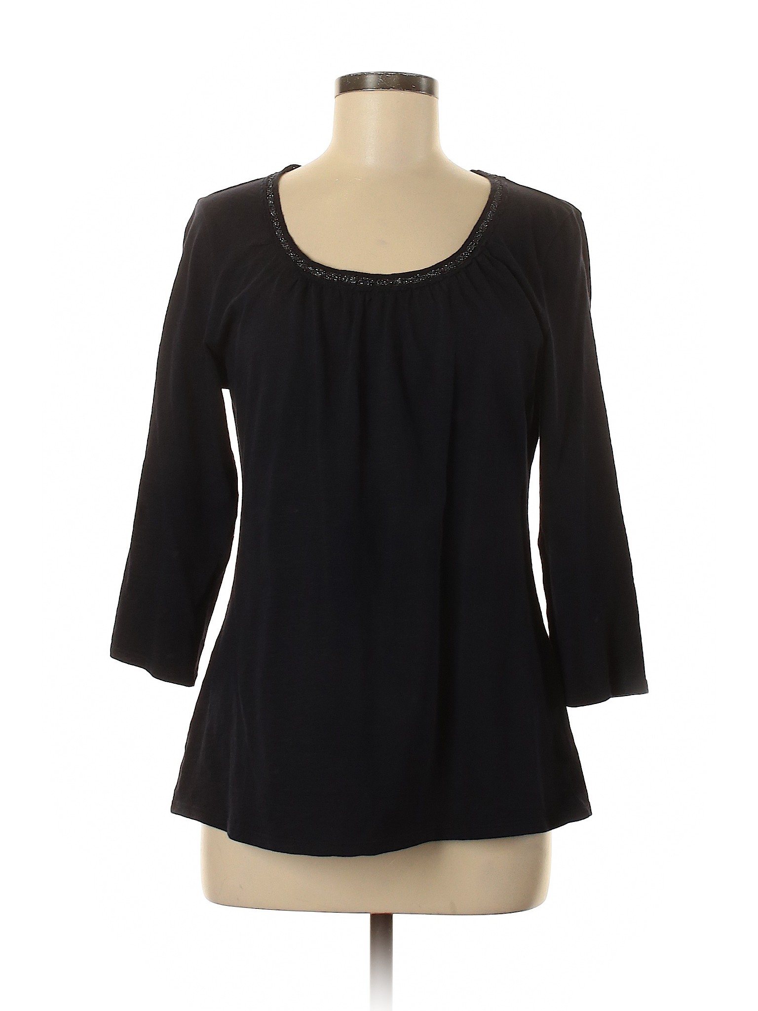 Coldwater Creek 100% Cotton Black Blue 3/4 Sleeve Top Size M - 86% off ...