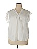 Old Navy 100% Cotton White Short Sleeve Blouse Size XXL - photo 1