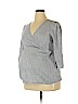 Old Navy Gray 3/4 Sleeve Blouse Size L - photo 1