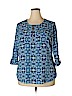 Croft & Barrow Blue 3/4 Sleeve Blouse Size XXL - photo 1