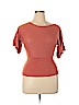 D.F.A. New York Orange Short Sleeve Silk Top Size L (petite) - photo 1