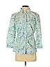 Lafayette 148 New York Green 3/4 Sleeve Button-Down Shirt Size 6 - photo 1