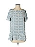 Ann Taylor LOFT 100% Polyester Blue Short Sleeve Blouse Size S (petite) - photo 1