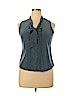 Ann Taylor 100% Silk Blue Sleeveless Silk Top Size 14 (petite) - photo 1