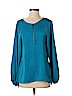 Laundry by Shelli Segal 100% Polyester Blue Long Sleeve Blouse Size XS - photo 1
