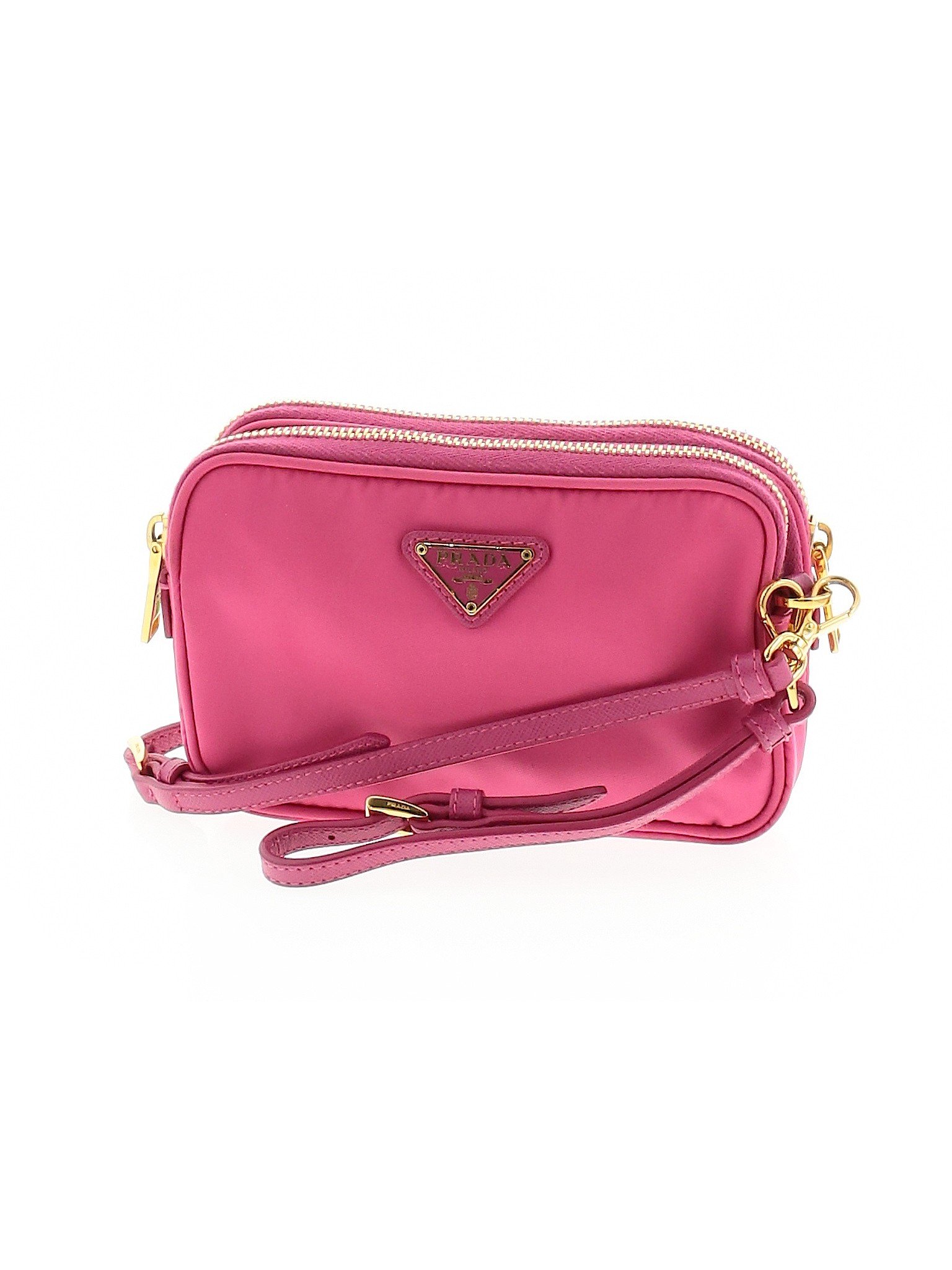 Prada 100% Nylon Solid Pink Crossbody Bag One Size - 45% off | thredUP