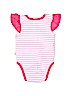 Duck Duck Goose 100% Cotton Hearts Stripes Graphic Pink Short Sleeve Onesie Size 6-9 mo - photo 2