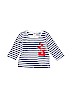 Carter's 100% Cotton Hearts Stripes Graphic Blue Long Sleeve T-Shirt 3-6 MO / 6 MO - photo 1