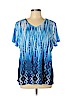 Cj Banks 100% Polyester Blue Short Sleeve Top Size XL - photo 1
