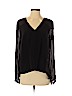 Elizabeth and James 100% Silk Black Long Sleeve Silk Top Size XS - photo 1