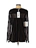 Elizabeth and James 100% Silk Black Long Sleeve Silk Top Size XS - photo 2