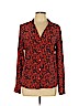 Equipment 100% Silk Red Long Sleeve Silk Top Size M - photo 1