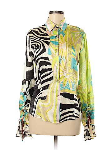 Roberto Cavalli Long Sleeve Silk Top (view 1)