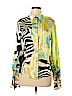 Roberto Cavalli 100% Silk Green Long Sleeve Silk Top Size M - photo 1