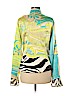 Roberto Cavalli 100% Silk Green Long Sleeve Silk Top Size M - photo 2