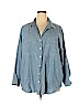 Hester & Orchard 100% Cotton Blue Long Sleeve Button-Down Shirt Size 2X - photo 1