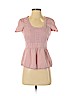 Odille 100% Cotton Pink Short Sleeve Blouse Size 2 - photo 1