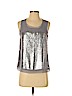 Ann Taylor LOFT 100% Polyester Gray Sleeveless Top Size S (petite) - photo 1