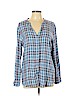 Soft Joie 100% Rayon Blue Long Sleeve Button-Down Shirt Size L - photo 1
