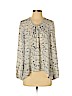 Aqua 100% Polyester White Long Sleeve Blouse Size S - photo 1