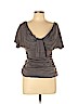 Nanette Lepore Gray Short Sleeve Silk Top Size 10 - photo 1