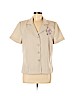 Blair 100% Polyester Tan Short Sleeve Blouse Size M (petite) - photo 1