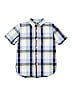 Gap Kids 100% Cotton Checkered-gingham Blue Short Sleeve Button-Down Shirt Size 10 - photo 1