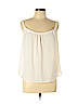 Ann Taylor LOFT 100% Polyester Ivory Sleeveless Blouse Size L (petite) - photo 1
