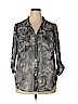 Roz & Ali 100% Polyester Gray 3/4 Sleeve Blouse Size 1X - photo 1