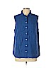 Talbots 100% Linen Blue Sleeveless Button-Down Shirt Size XL - photo 1