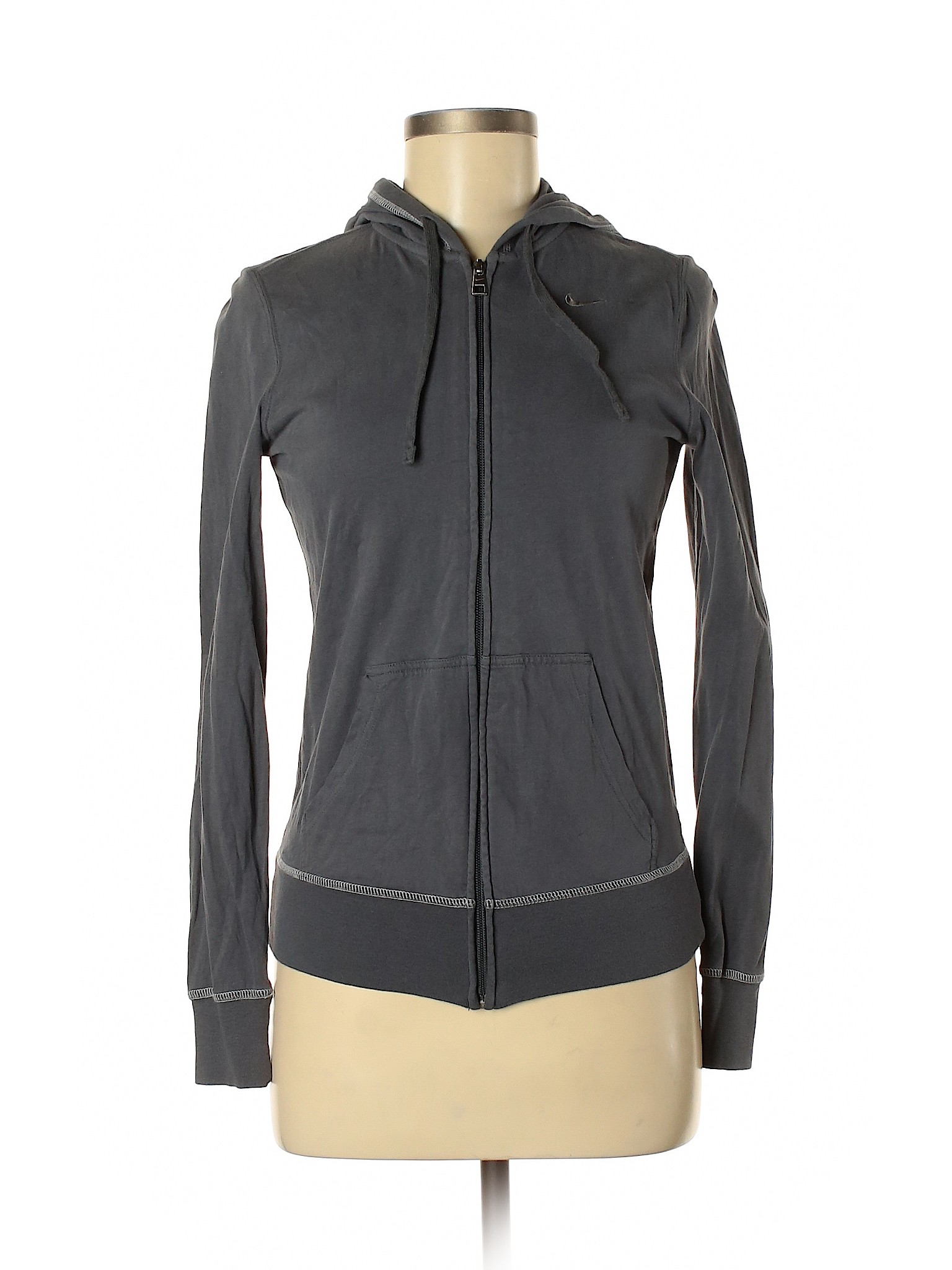 nike grey zip up hoodie women's
