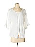 Purejill 100% Cotton White 3/4 Sleeve Blouse Size S (petite) - photo 1