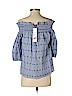 Parker 100% Cotton Blue 3/4 Sleeve Blouse Size XS - photo 2
