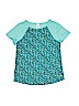 Danskin Now 100% Polyester Print Teal Active T-Shirt Size 14 - 16 - photo 1