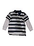 Gap Kids 100% Cotton Stripes Blue Long Sleeve Polo Size 6 - 7 - photo 1