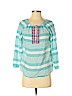 Talbots 100% Cotton Blue 3/4 Sleeve Blouse Size S (petite) - photo 1