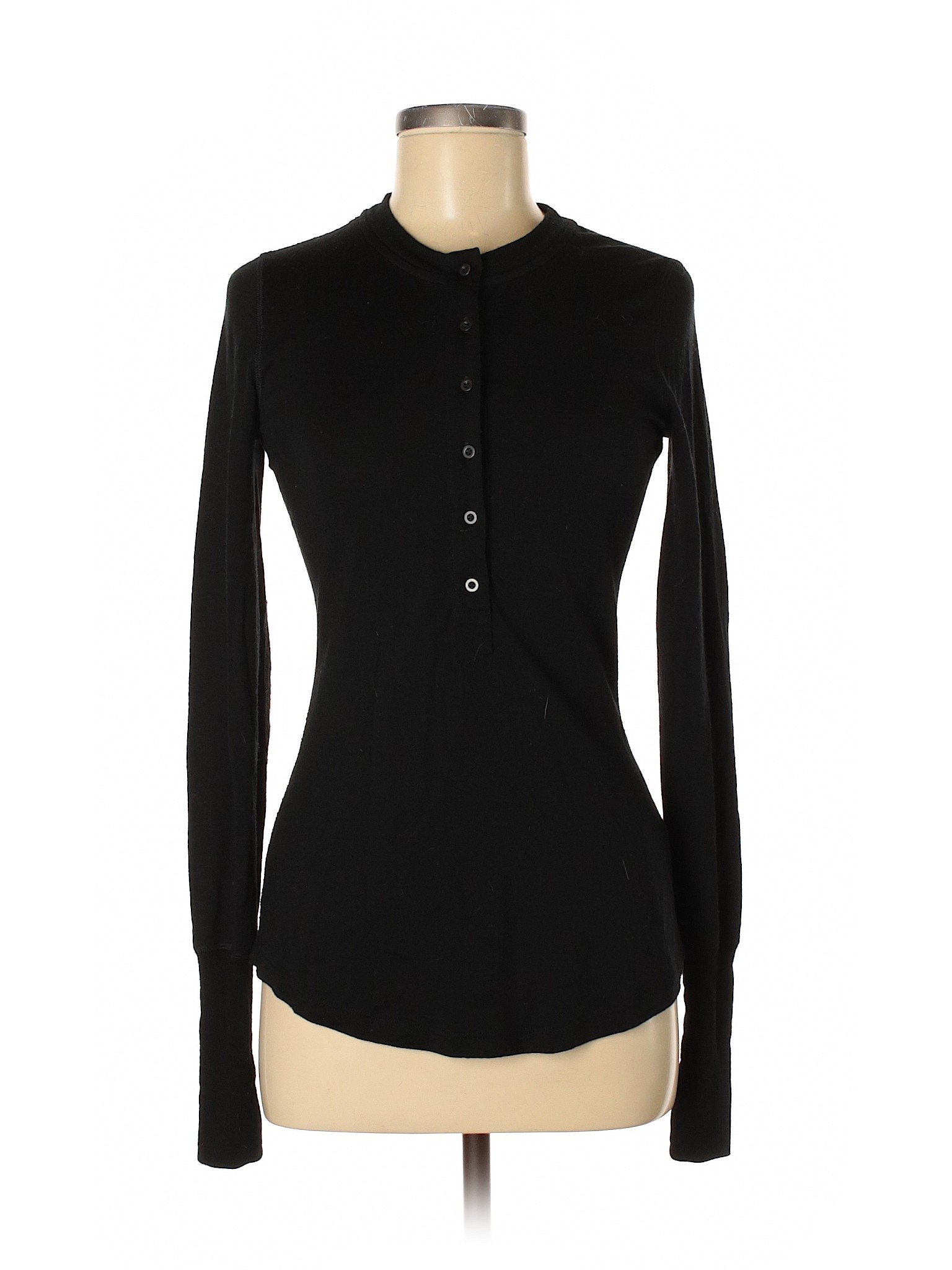 black long sleeve henley womens