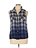 Rock & Republic 100% Rayon Blue Sleeveless Button-Down Shirt Size XL - photo 1